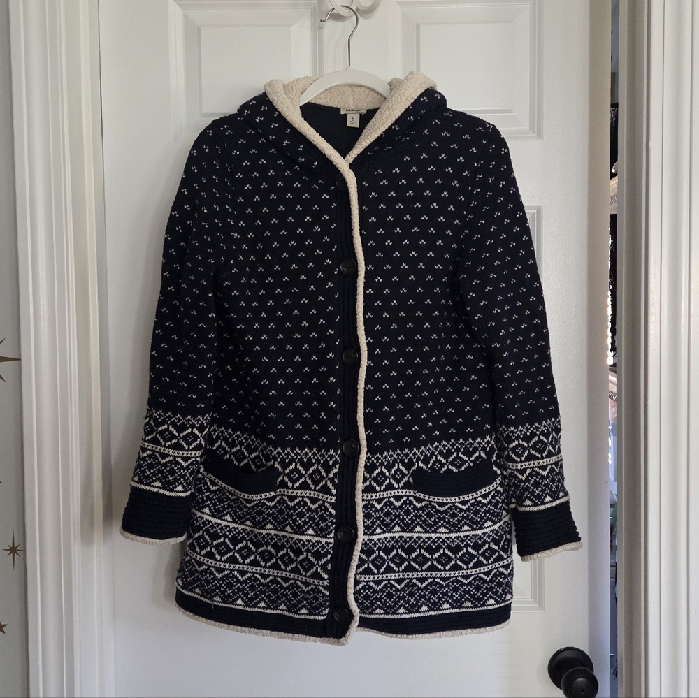 L.L. Bean Fair Isle Button Up Cardigan Sweater